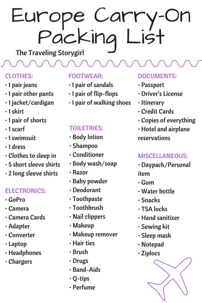 The Ultimate Packing List for 1 Month in Europe (Carry On Only)