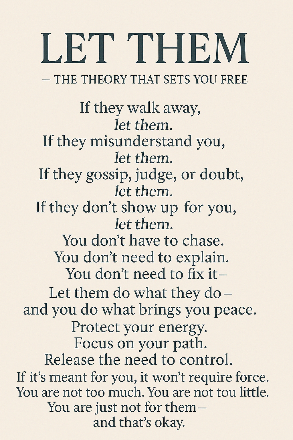 5 Let Them Theory Destinations (No Plans)